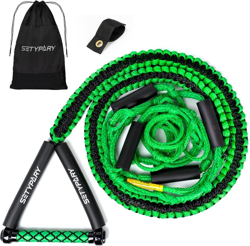 SETYPARY 25ft Wakesurf Rope and Handle, Floating Wake Surf, 6 Section Removeable Surf Tow - Image 1
